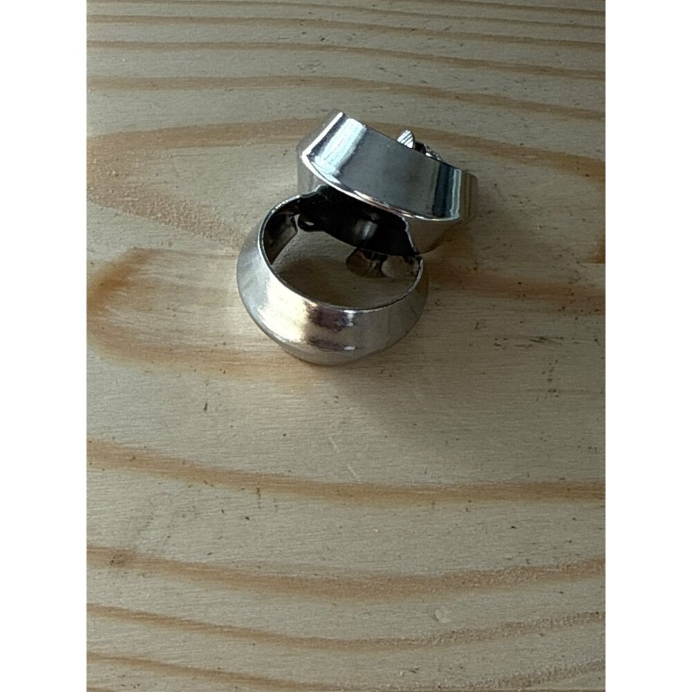 Vintage Clip-On Silver Hoop Earrings